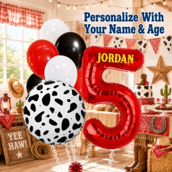 Western Cowboy PERSONALIZED Name & Age Balloon Bouquet